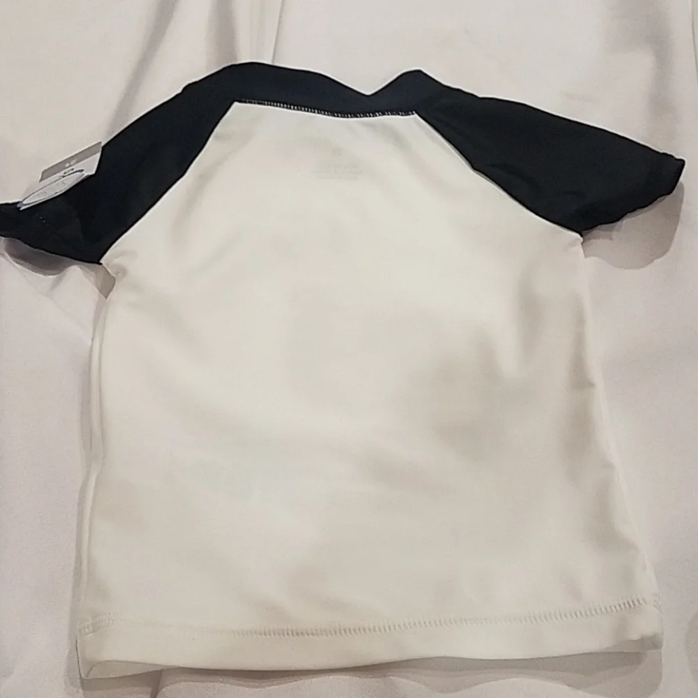 Carter's Girl's Baby Size 6 Months Swimsuit Rashguard Black White Bathing Suit